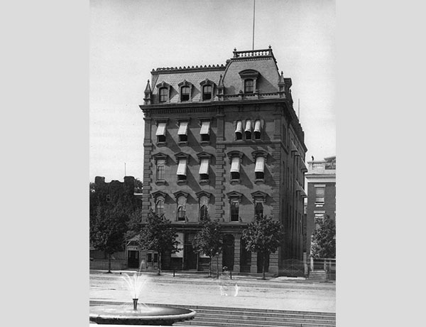 The Freedman's Savings and Trust Company on Lafayette Square where the Treasury Annex stands today.