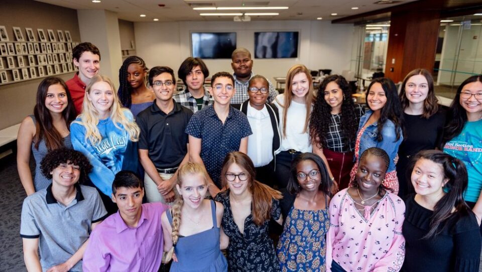 A group of high school students who learn about civic engagement with Eric Liu and his staff as part of Citizen University’s Youth Collaboratory program.