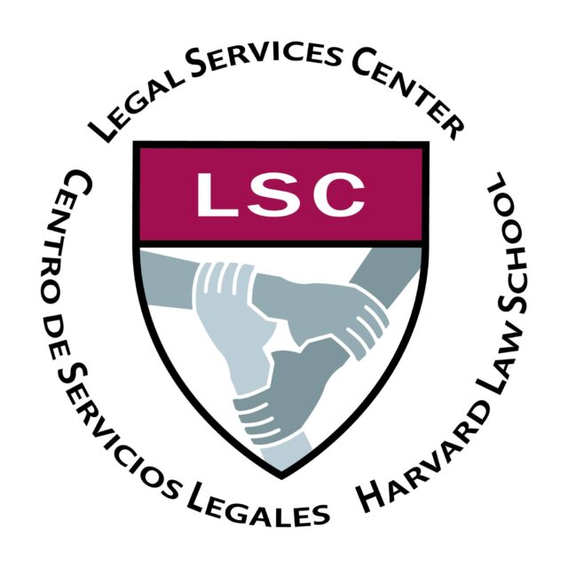 Logo of the Harvard Legal Services Center, a shield with the letters LSC at the top.