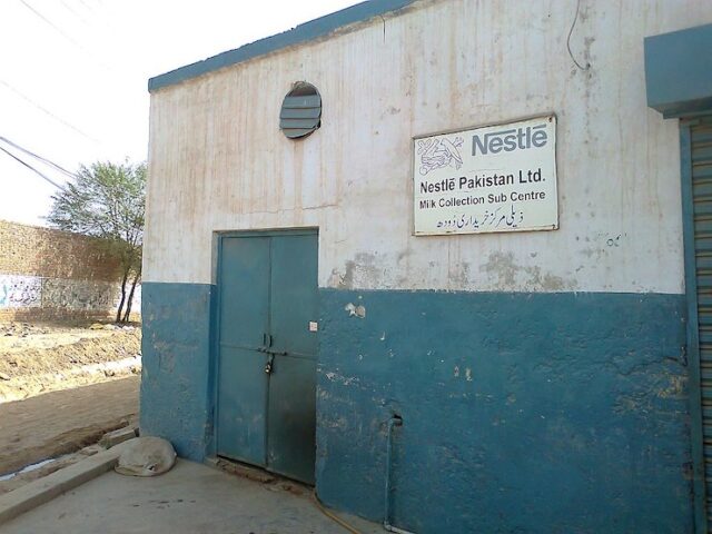 A Nestlé milk collection point in Punjab province, Pakistan