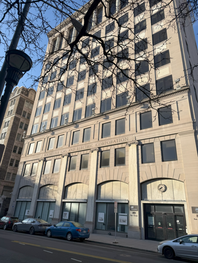 The Rochester Gas and Electric Corporation Building in Rochester, NY. Photo taken by Justin King.