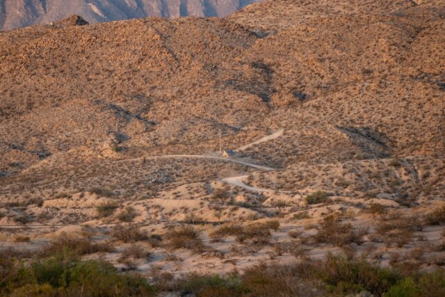 An autonomous surveillance tower operated by U.S. Customs and Border Protection in New Mexico.